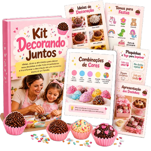 Kit Decorando Juntos com materiais para decorar doces